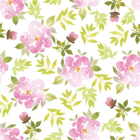 Watercolor Flower Pattern Stock Vector Karma