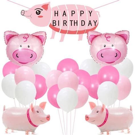 D Corations De F Te D Anniversaire De Cochon Marche Ballons De Cochon