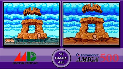 Chuck Rock 2 Son Of Chuck Mega Drive Vs Amiga 500side By Side