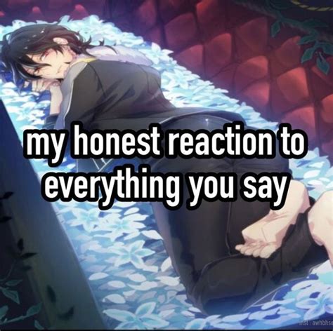 A Man Laying On Top Of A Bed Next To An Anime Quote That Reads My