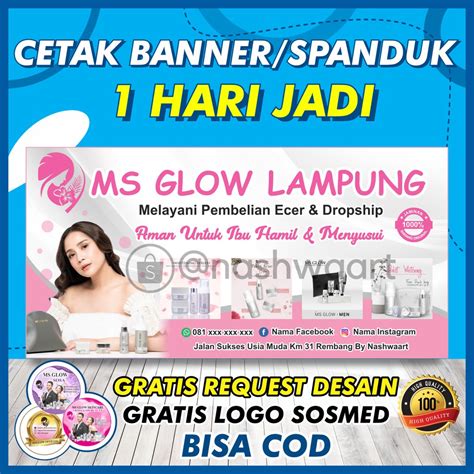 Jual Banner Spanduk Backdrop Baliho Reseller Member Resmi Ms Glow Agen