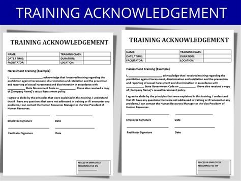 Training Acknowledgement Form Template Prntbl Concejomunicipaldechinu