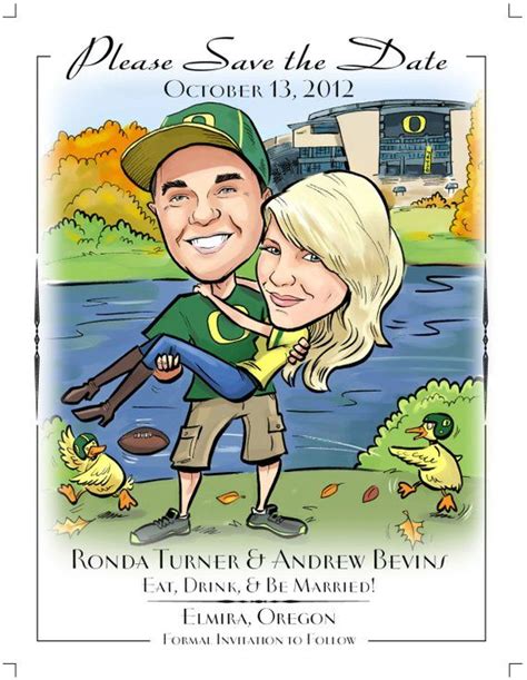 Custom Made Caricature Save The Dates Cute Funny And Etsy Wedding