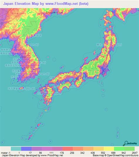 Japan Elevation And Elevation Maps Of Cities Topographic Map Contour