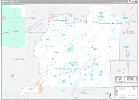 Washington County, FL Wall Map Premium Style by MarketMAPS - MapSales