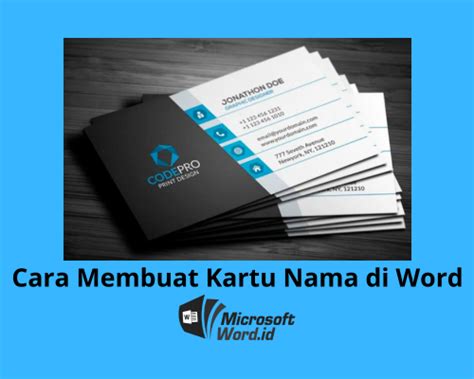 2 Cara Membuat Kartu Nama Di Word Dengan Template Manual