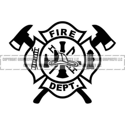 Fire Dept Logo Eps Svg Dxf And 1 Png Vinyl Cutter Ready Etsy