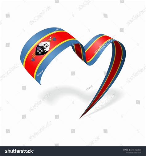 Eswatini Flag Heart Shaped Ribbon Vector Stock Vector Royalty Free