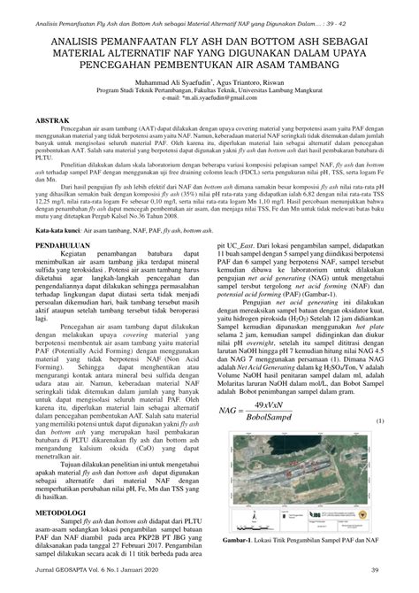 Pdf Analisis Pemanfaatan Fly Ash Dan Bottom Ash Sebagai Material Alternatif Naf Yang Digunakan