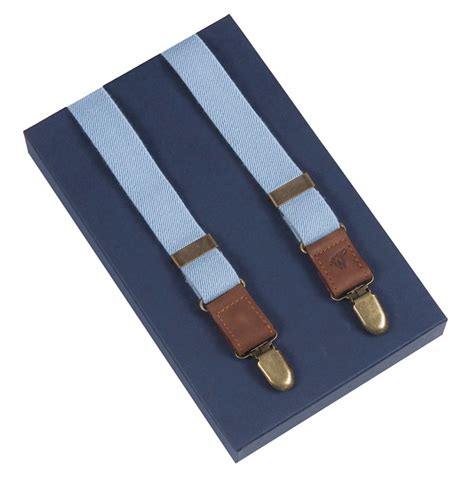 Sky Blue Slim Braces | Wiseguy Suspenders | Mens Braces Australia