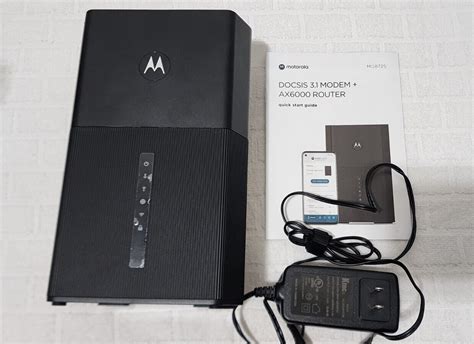 Used Motorola MG8725 32x8 DOCSIS 3 1 Modem AX6000 Router Black