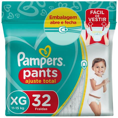 Fralda Infantil Pampers Pants Ajuste Total Tamanho Xg Com 32 Unidades