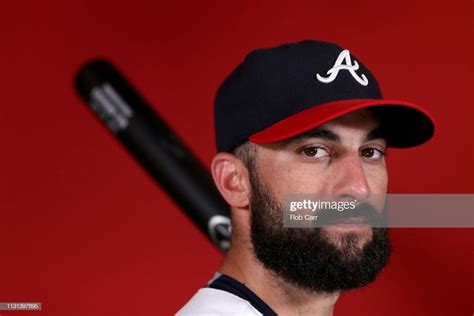 Nick Markakis of the Atlanta Braves poses during photo days at ...