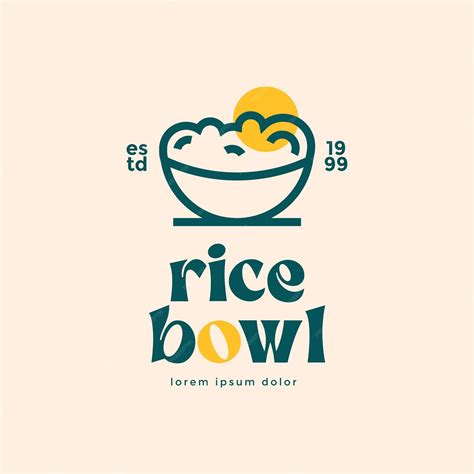 Premium Vector | Restaurant logo rice bowl vector