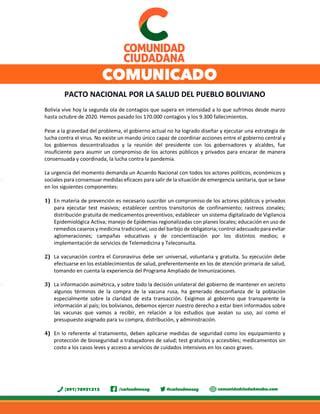 La Propuesta Sanitaria De Comunidad Ciudadana Contra El Covid 19 PDF