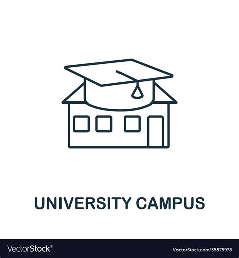 University Campus Icon From Education Collection Vector Image