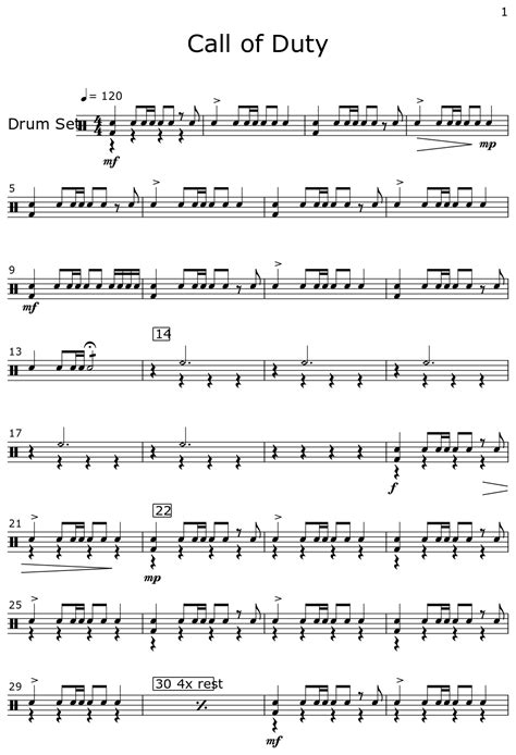 Call of Duty - Sheet music for Drum Set