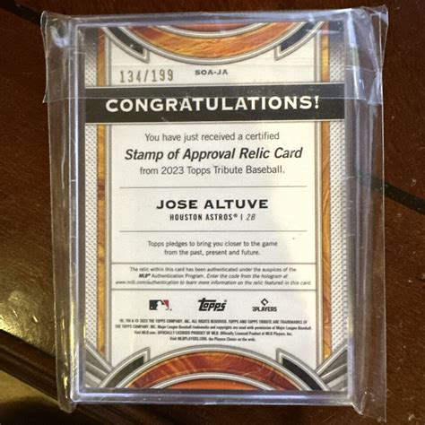 Topps Tribute Jose Altuve Stamp Of Approval Relic Patch