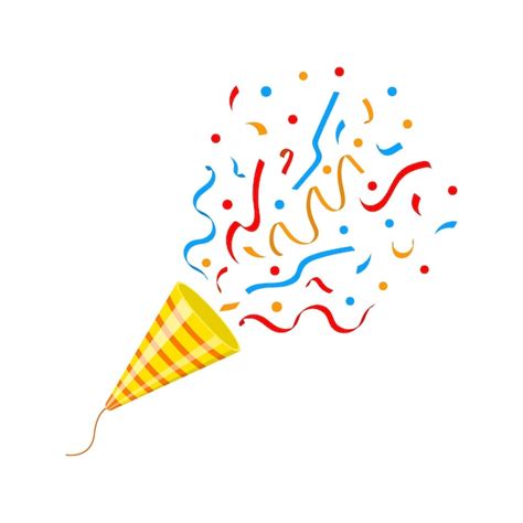 Premium Vector Exploding Party Popper Cone With Confetti