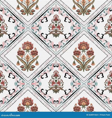 Indian Geometric Mughal Seamless Pattern Stock Photo - Image of circle ...