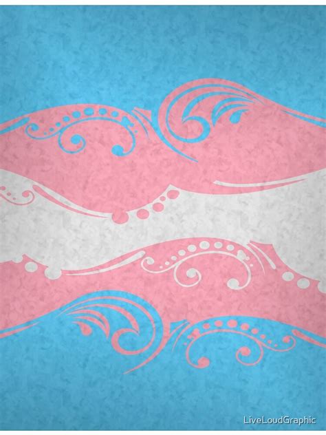 Fancy Swooped And Swirled Transgender Pride Flag Background Scarf For