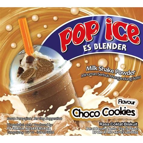 Jual Pop Ice Es Blender Sachet Minuman Serbuk Susu 25 Gr Rasa Cokelat