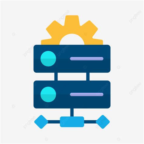 Server Flat Icon Vector Data Management Data Processing Setting Png