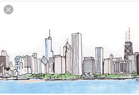 Chicago Bean Skyline Drawing