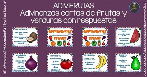 Adivinanzas Sobre Frutas Y Verduras Para Niños Niños Relacionados