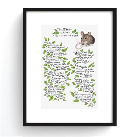 Robert Burns 'to A Mouse' Poem Illustrated Print | Etsy UK