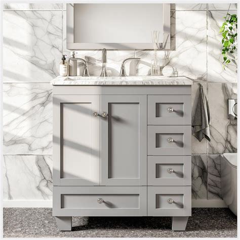 Eviva Acclaim 28 In W X 22 In D X 34 In H Bath Single Vanity In Gray