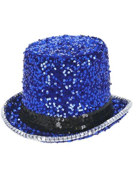 Fever Deluxe Sequin Top Hat Blue Costumes R Us Fancy Dress