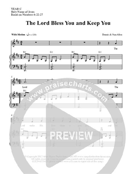 The Lord Bless You And Keep You Sheet Music Pdf Dennis Allen Nan Allen Praisecharts