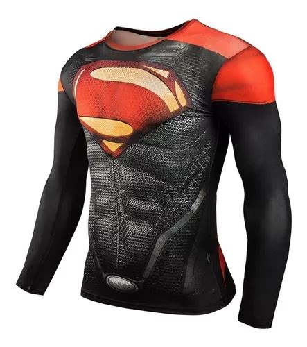 Playera Deportiva Superman Compresion Lycra Gym Super Heroes Env O Gratis