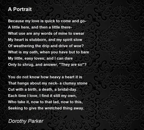 A Portrait - A Portrait Poem by Dorothy Parker