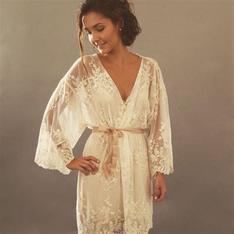 Helena Kimono Made To Order Ivory Guipiere Lace Lingerie Getting