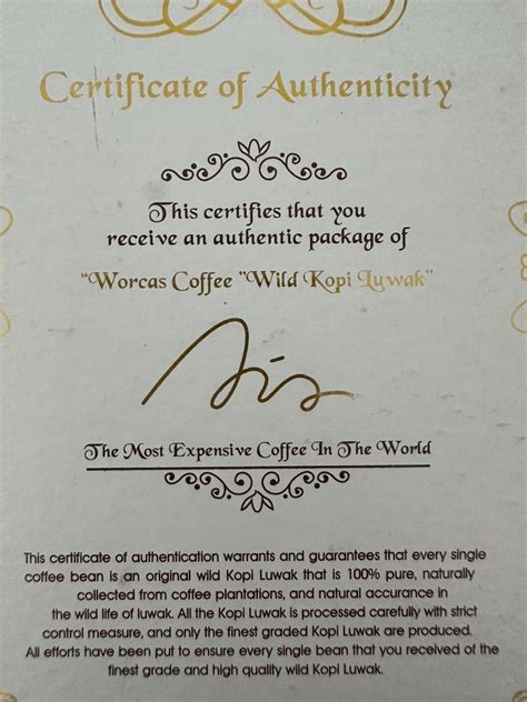 Worcas Kopi Luwak G Most Expensive Coffee Food Drinks Other