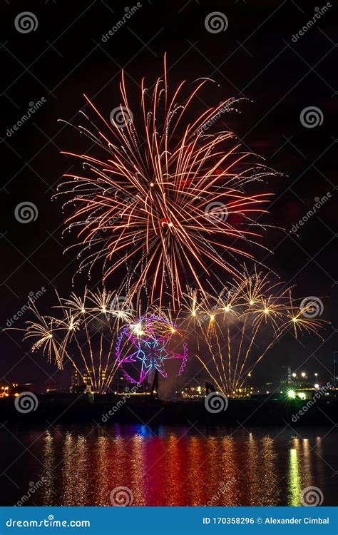 Fireworks in Docklands Suburb of Melbourne, Australia Stock Photo - Image of birthday, melbourne ...