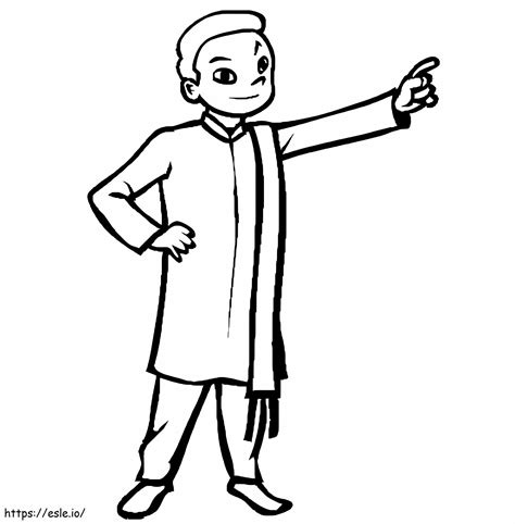 Pakistani Boy coloring page
