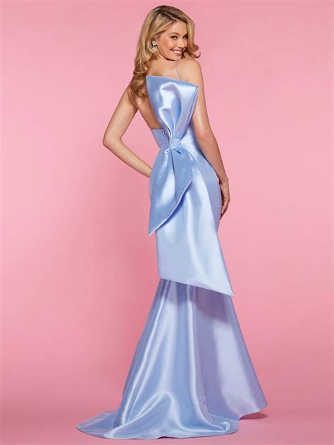 Baby Blue Prom Dress 2023 Mermaid V Neck Sleeveless Bows Wedding Guest