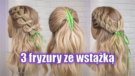 3 fryzury ze wstążką na rozpuszczonych włosach YouTube