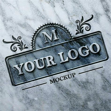 Free Carved Marble Stone Logo Mockup Psd Css Author