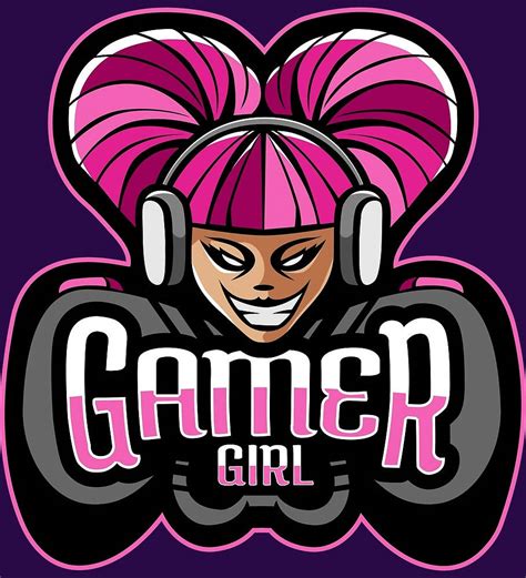 Download Tough Looking Girl Gamer Logo Wallpaper