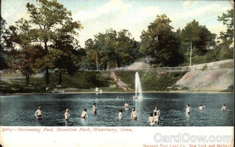 Swimming Pool Hamilton Park Waterbury Ct Postcard