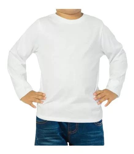 Playera Blanca Infantil Manga Larga Algodón Set 3 Pzas Meses sin