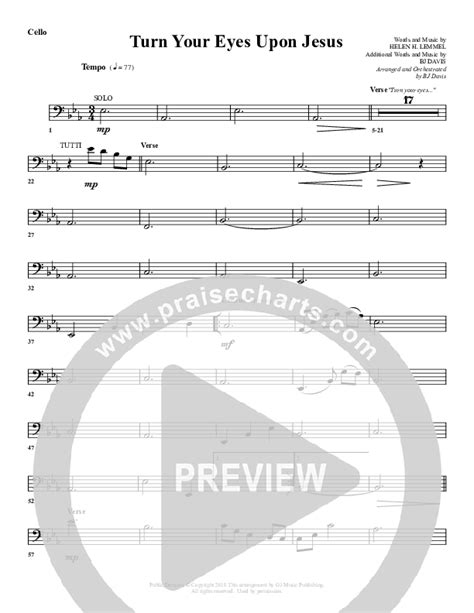 Turn Your Eyes Upon Jesus Cello Sheet Music Pdf G3 Worship Praisecharts