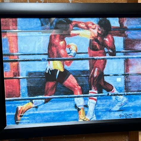 Sylvester Stallone Rocky Balboa Apollo Creed Art Print 12x16 Signed And