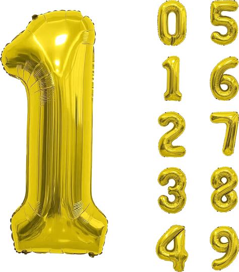 Gold Number Balloons 40 Inch Gold 1 Balloon For First