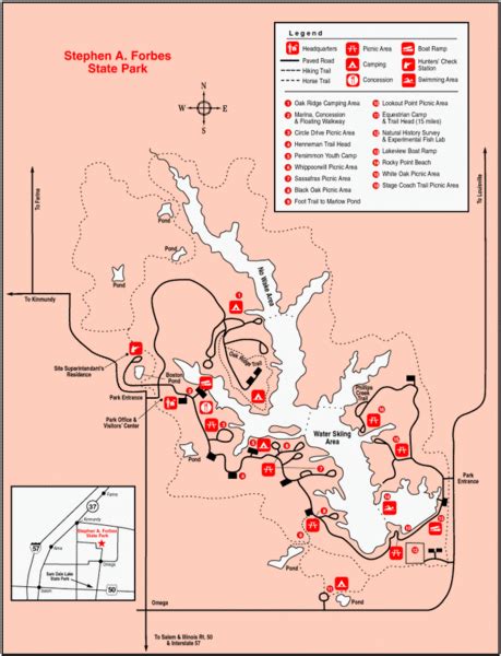 Stephen A Forbes State Park Illinois Site Map Stephen A Forbes