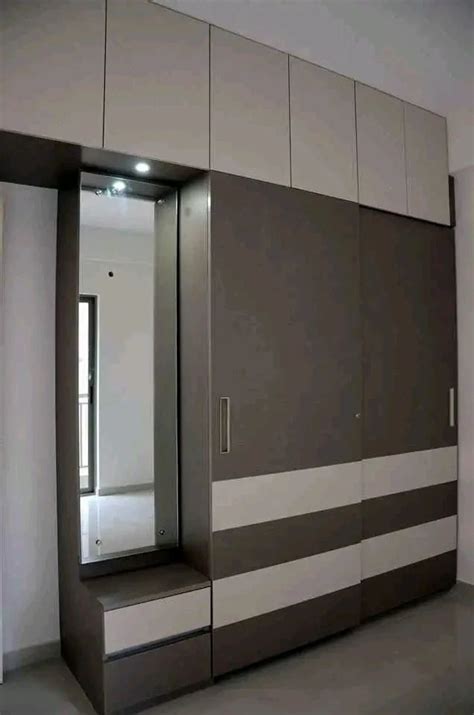 Wooden Sliding Door Wardrobe Without Mirror At Rs 1800 Sq Ft In